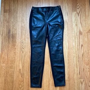 EUC The Legging White House Black Market faux leather black pants Women's 4